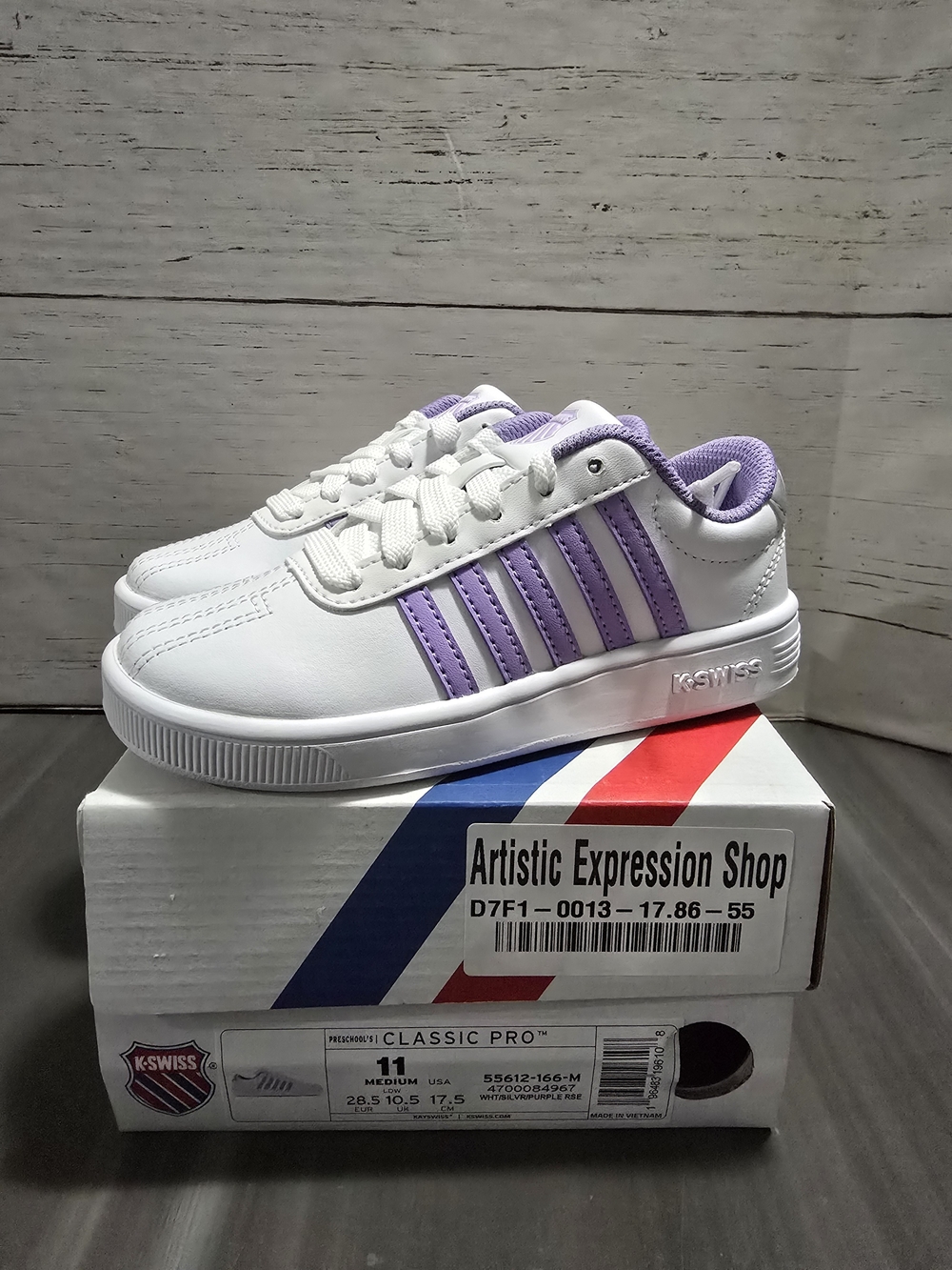 K-Swiss Kids  11 Classic Pro Strap Lavender. So Cute! New
